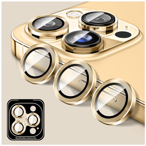 Kucheed Camera Lens Protector for iPhone  Max Tempered Glass Camera Cover Screen Protector Automatic Alignment Metal Individual Rings HD Anti Scratch Phone Accessories