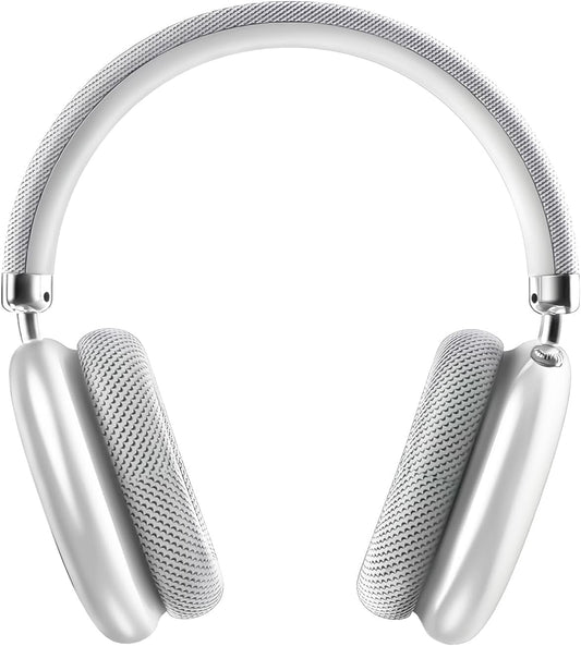 Wireless Headphones Over-Ear Headphones Active Noise Cancelling Bluetooth Headphones with Microphones 42 Hours Playtime HiFi Audio Adjustable Headphones for iPhone/Android/Samsung - Silver